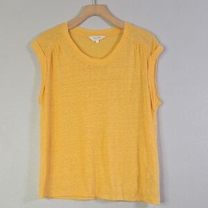 Part Two Sunny Yellow Women's Tee 100% Linen Size Large